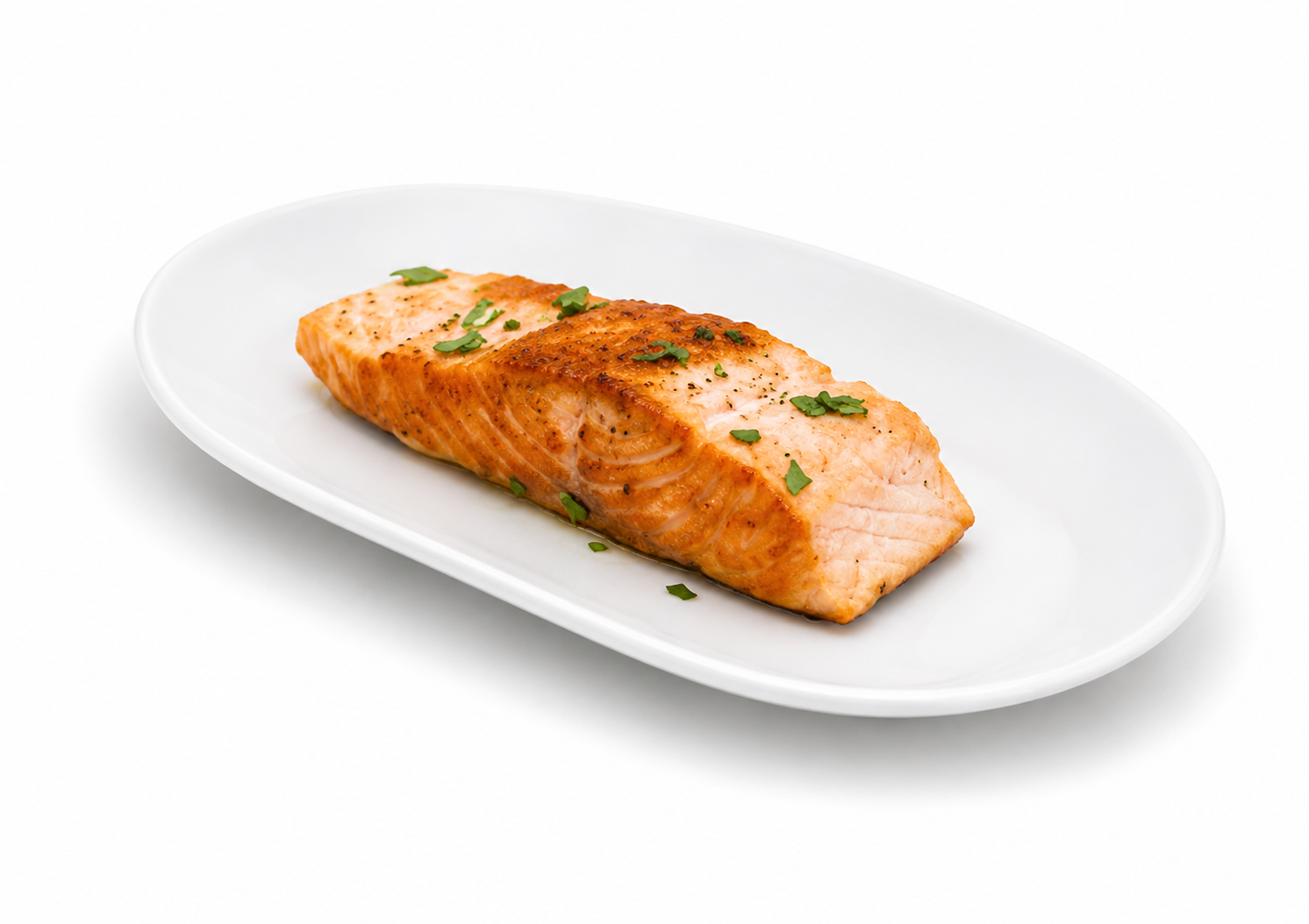 Salmón a la plancha con mantequilla y cebollín